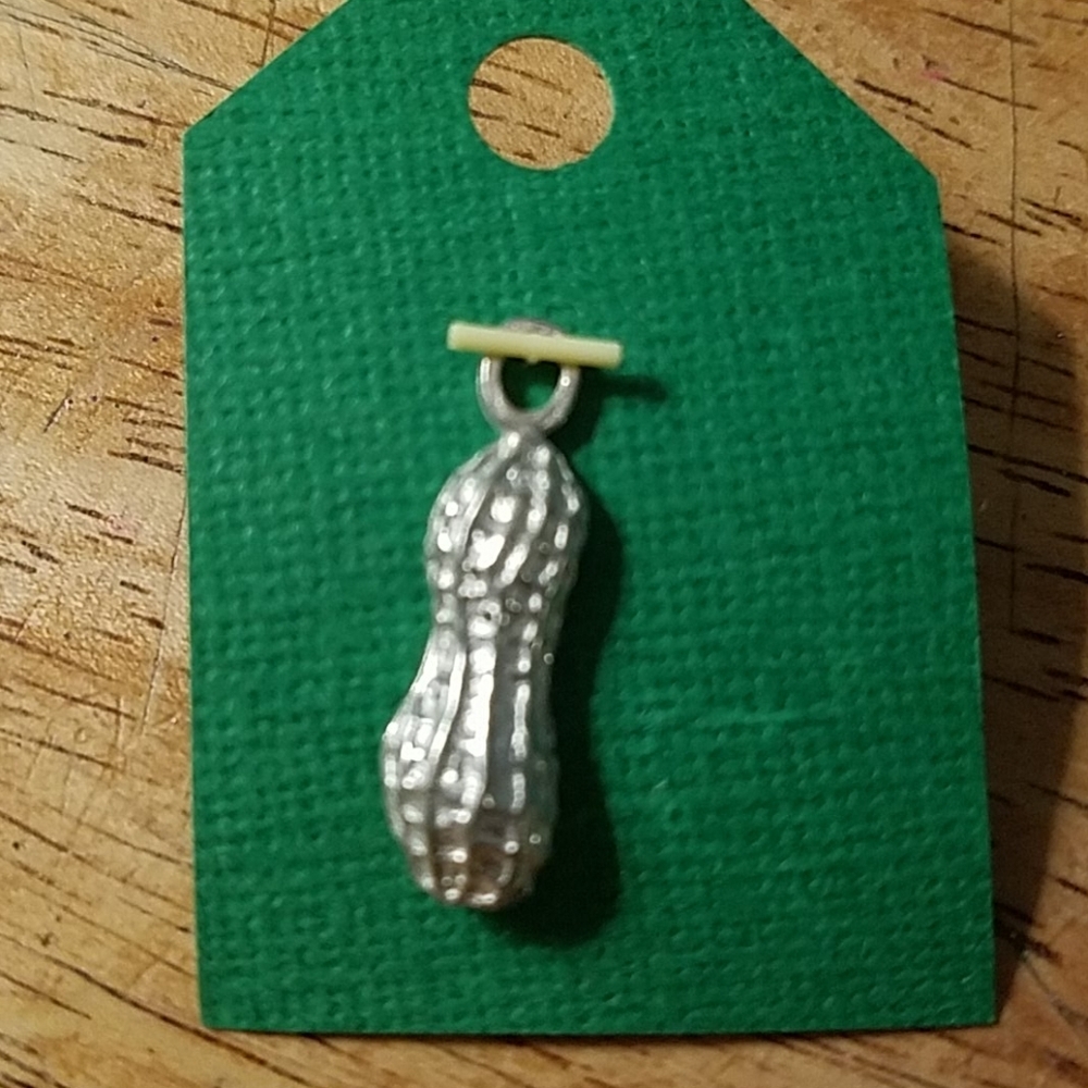 Silver Tone Charm - Peanut